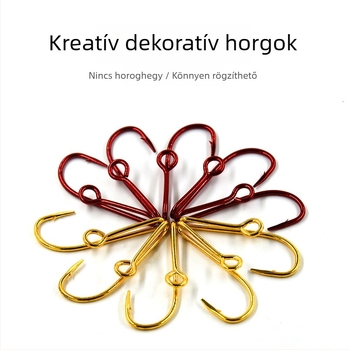 Pagebass aranyozott dísz horog horgász sapkához kültéren – rozsdamentes kivitel, elegáns kiegészítő