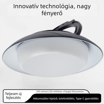 Napelemes kemping lámpa atmoszférikus világítással, vízálló földalatti kertvilágítás a kerthez és sátorhoz, UFO korong alakú fény