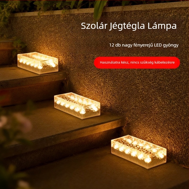 Napenergia által működtetett jégkocka alakú lámpák, téglalap alakú padlóburkolat világítás, kertészeti lépcsőfok világítás, LED föld alatti világítás, kültéri vízálló