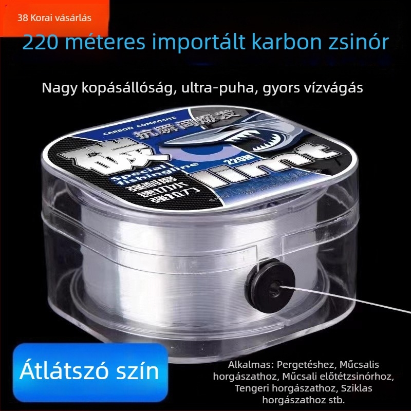 Lágy szénszálas damil tengeri horgászathoz, nylon fő damil és előke