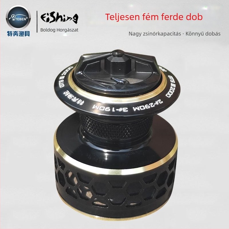 TEBEN spinning orsó – rozsdamentes acélból, teljesen fémből készült test, dob a damil számára, ellenáll a sós víznek, hosszú dobások, nincs lötyögés