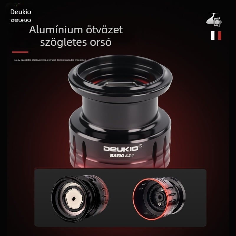 Deukio RS hézag nélküli, teljesen fém, gradient felületű pergetőorsó tengeri horgászathoz