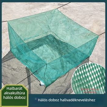 Akvakultúrás hálóedények, 1 m magasak, korrózióálló és rozsdamentes kivitel, halastavakhoz és kölyökhalak neveléséhez