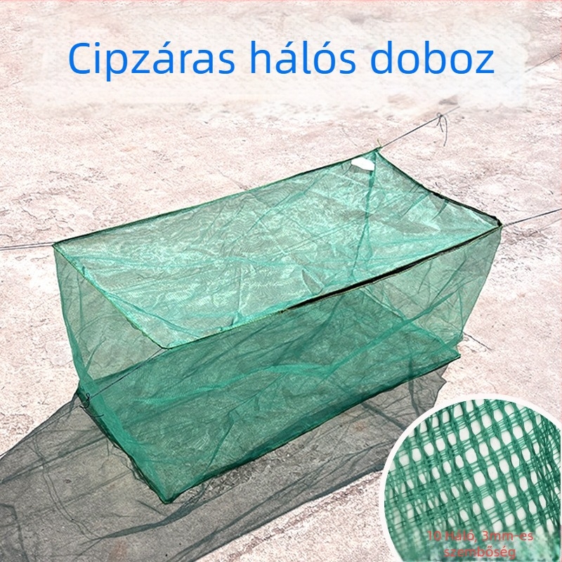 Akvakultúrás hálóedények, 1 m magasak, korrózióálló és rozsdamentes kivitel, halastavakhoz és kölyökhalak neveléséhez