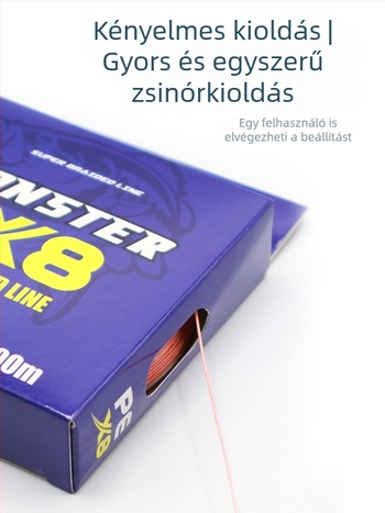 PE fonott főzsinór, 100 m, 8 szálas, nagy szakítószilárdságú