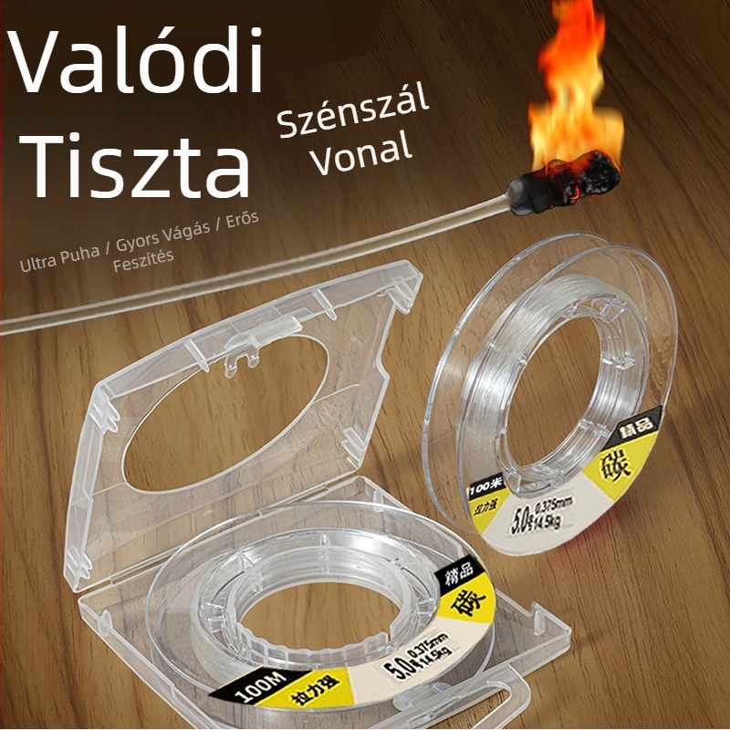 Fő damil szénszálból, rendkívül erős és puha, átmérő 0.8, tengerhez és sziklához ideális