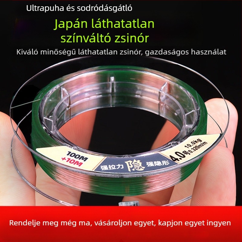 Nylon fő damil, nagy szakítószilárdság, 100 m, színes és láthatatlan damil a csalihorgászathoz és a tengeri horgászathoz