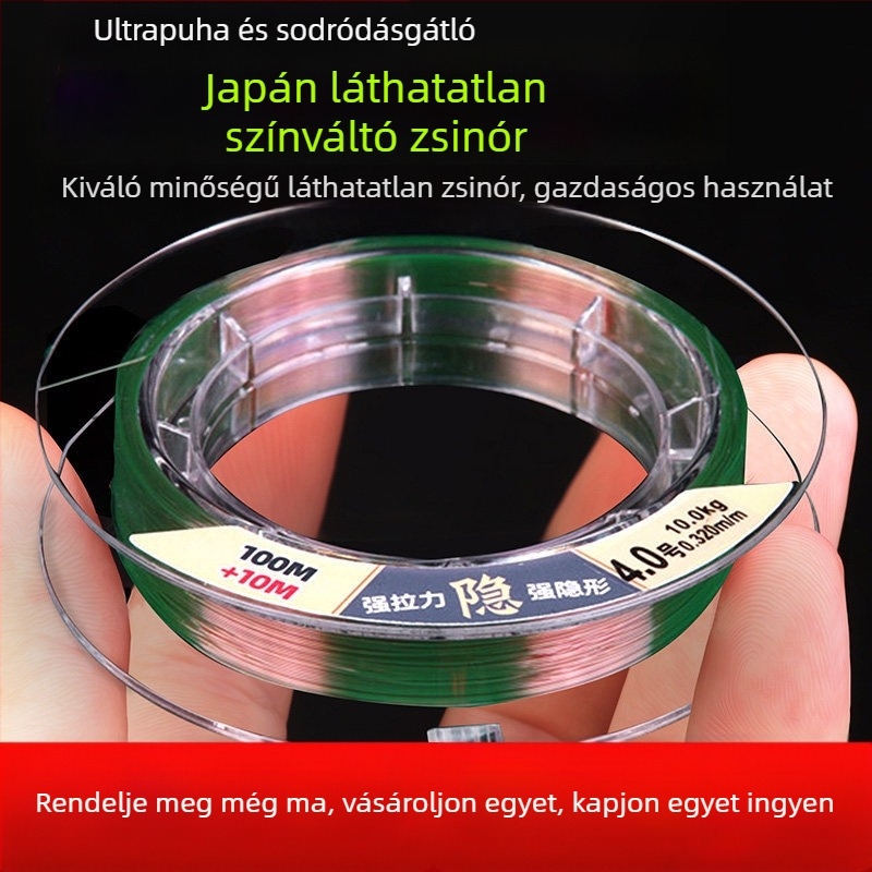 Nylon fő damil, nagy szakítószilárdság, 100 m, színes és láthatatlan damil a csalihorgászathoz és a tengeri horgászathoz
