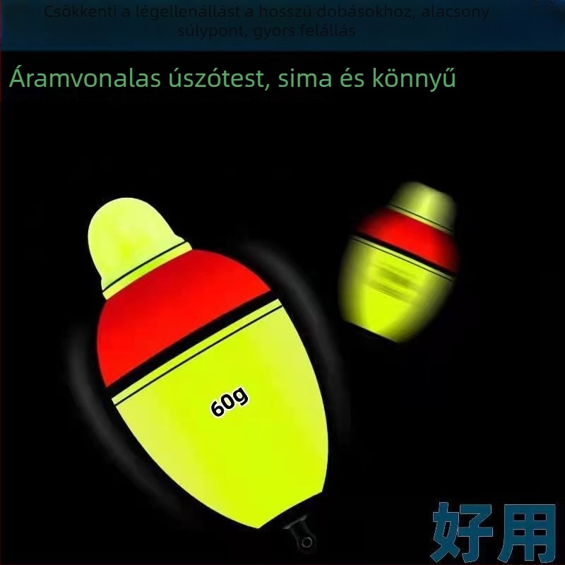 Elektronikus világító EVA úszó horgászatához, két színű, nagy testű dobó úszó