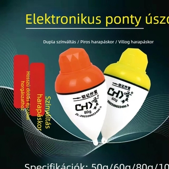 Saint-Mansi elektronikus úszó kettős fényforrással, zöld és piros hasa, ultra‑fényes éjszakai horgászathoz, nappal és éjszaka használható