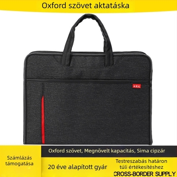 Oxford vászonból készült kettős rétegű konferenciatáska, vízálló dokumentumtáska