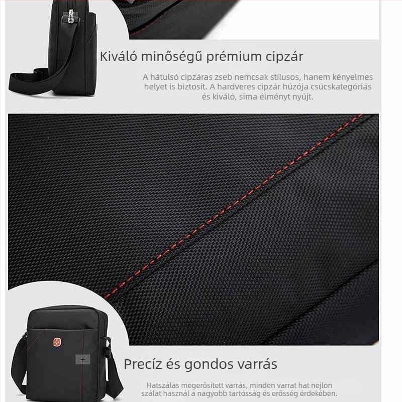 Swiss Army Knife férfi válltáska, canvas anyagból, városi egyszerű stílus, könnyű, mindennapi használatra, laptoprekesz 10 colos