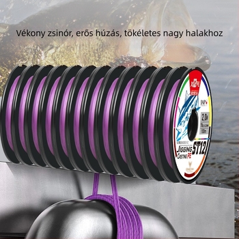 12-szálas fő damil, 100 m, több színű PE damil, kopásálló és harapásálló