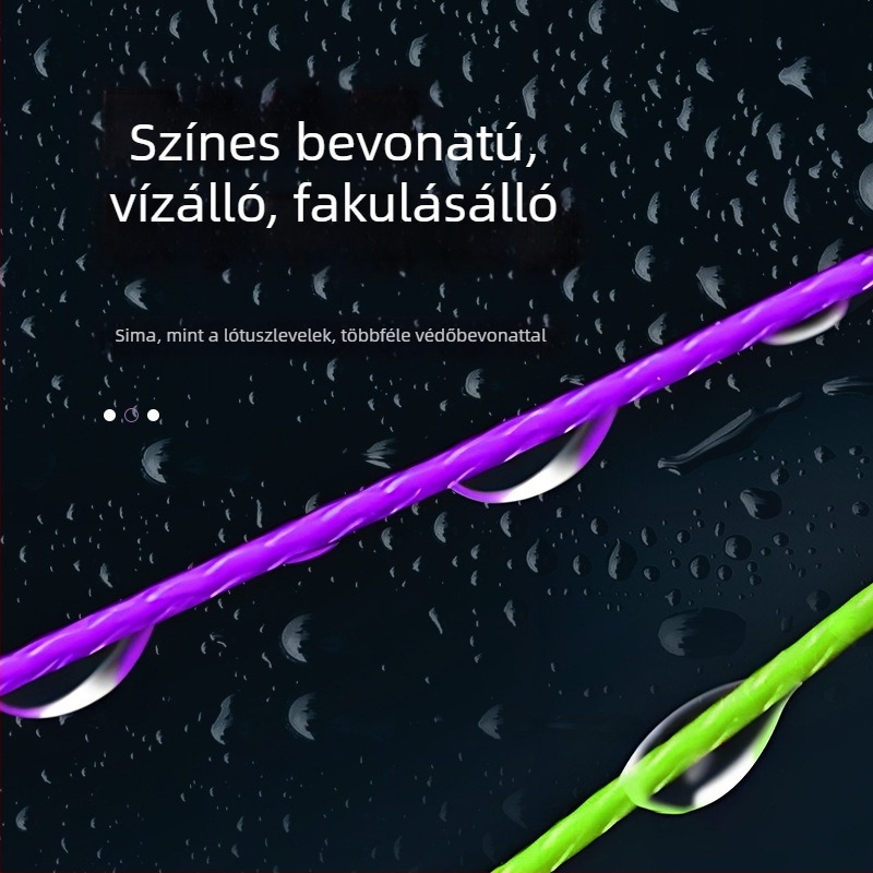 12-szálas fő damil, 100 m, több színű PE damil, kopásálló és harapásálló