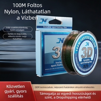 Színváltó pöttyös műnylon damil, 100 m, fő damil, kopásálló a csalihorgokhoz