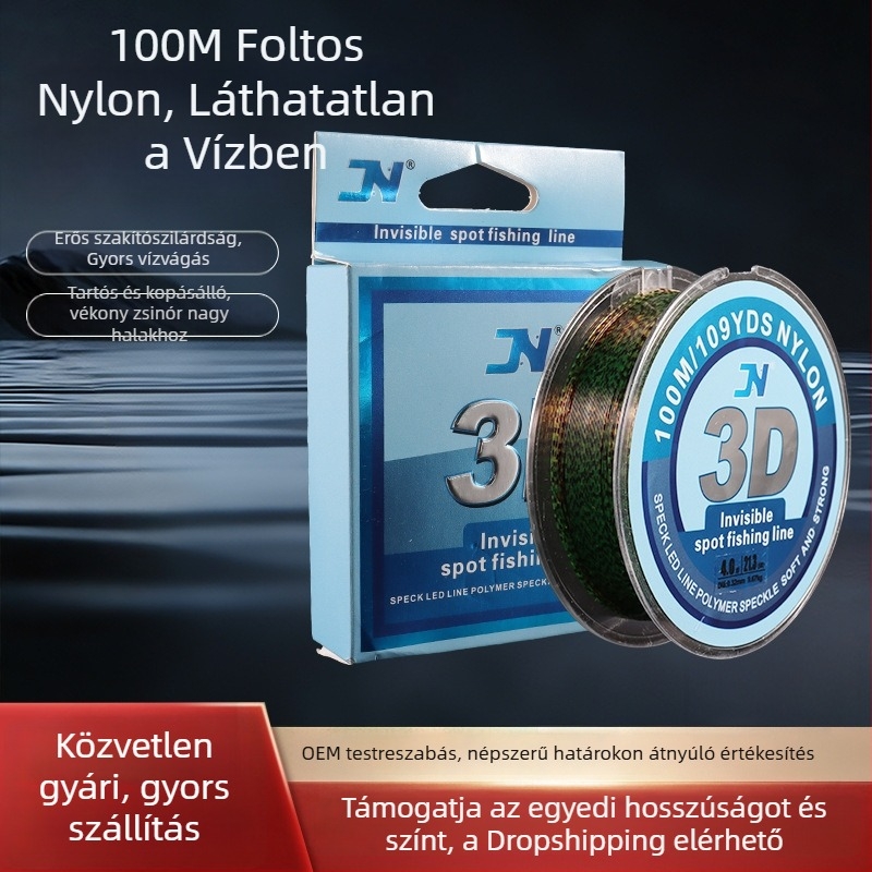 Színváltó pöttyös műnylon damil, 100 m, fő damil, kopásálló a csalihorgokhoz