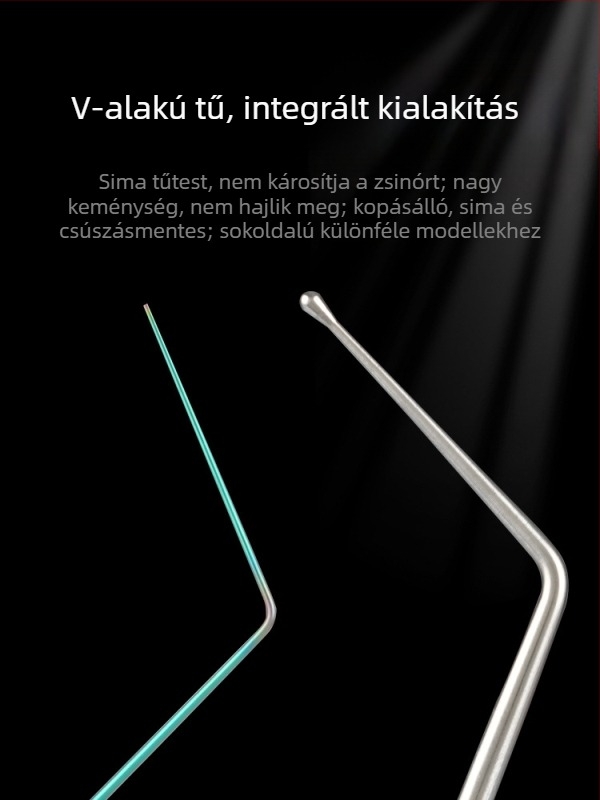 Rozsdamentes acélból készült horogeltávolító egy tűvel
