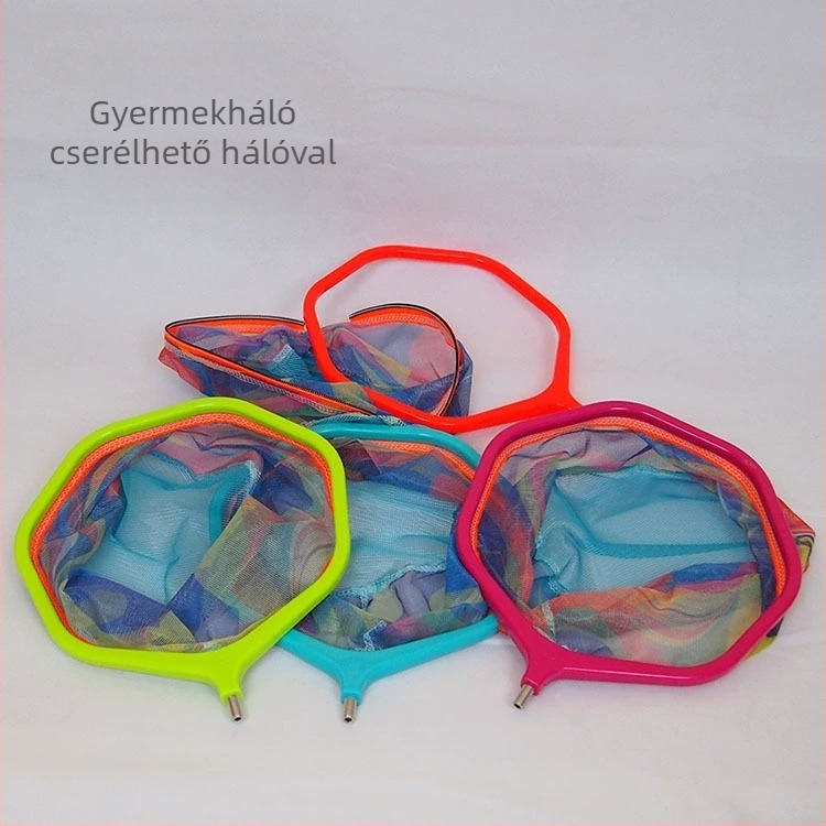 Színes gyerekeknek szóló hálókészlet karbonszárú bottal, könnyű, kültéri horgászathoz