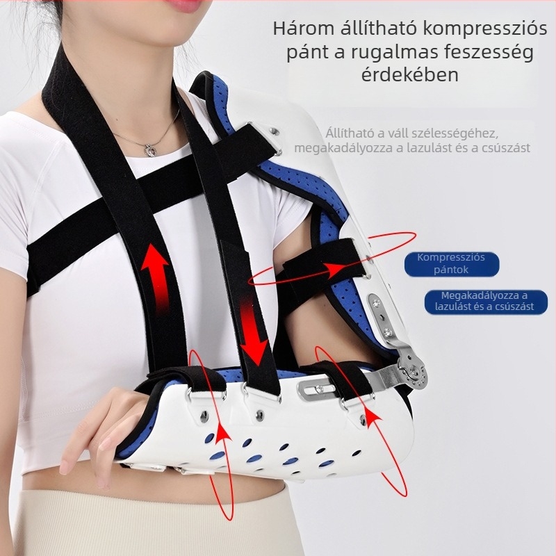 Váll- és könyökortézis a kar támogatására és immobilizálására