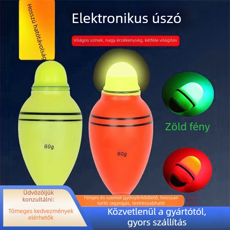 Két színű világító úszó a sziklapecázáshoz, hosszú dobásokhoz