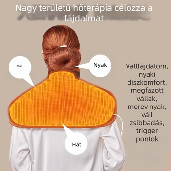 Váll- és nyakmelegítő párna intelligens hőmérséklet-szabályozással, tengeri sóval töltött zacskóval otthoni használatra