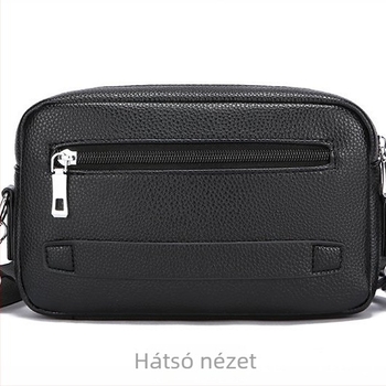 Férfi PU bőr crossbody táska, hétköznapi stílus, retro motoros dizájn, telefontartó