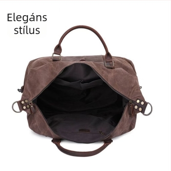 Vintage waxed canvas táska Crazy Horse bőrrel, vállon hordható irodai táska férfiaknak, nagy kapacitás, vízálló és kopásálló