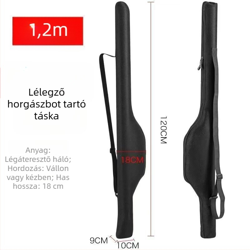 Horgászbot táska, nagy kapacitású, keresztpántos, összecsukható, könnyen hordozható
