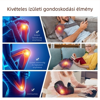 Többcélú fűtéses térdvédő mágneses levehető masszázselemekkel és több szintű hőmérséklet-szabályozással