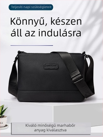 PU bőr férfi crossbody táska, üzleti casual stílus, nagy kapacitású
