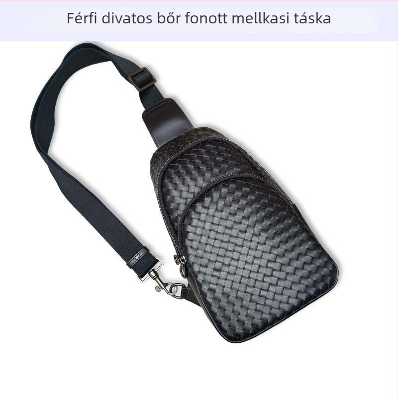 Nagy kapacitású, valódi bőrből készült férfi oldaltáska, első réteg tehenbőrből, kézzel szőtt, mindennapi használatra, 11 hüvelykes laptophoz