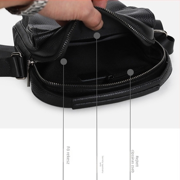 Férfiaknak szóló kis bőrtáska vállon, felsőréteg borjúbőrből, crossbody iPad 8 hüvelykeshez
