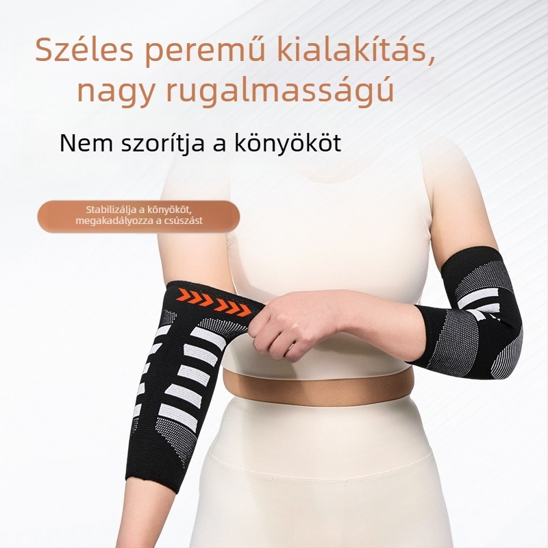 Kötött könyökvédő nyomásos tömörítéssel és ütéscsillapítással futáshoz, kosárlabdához és futballhoz