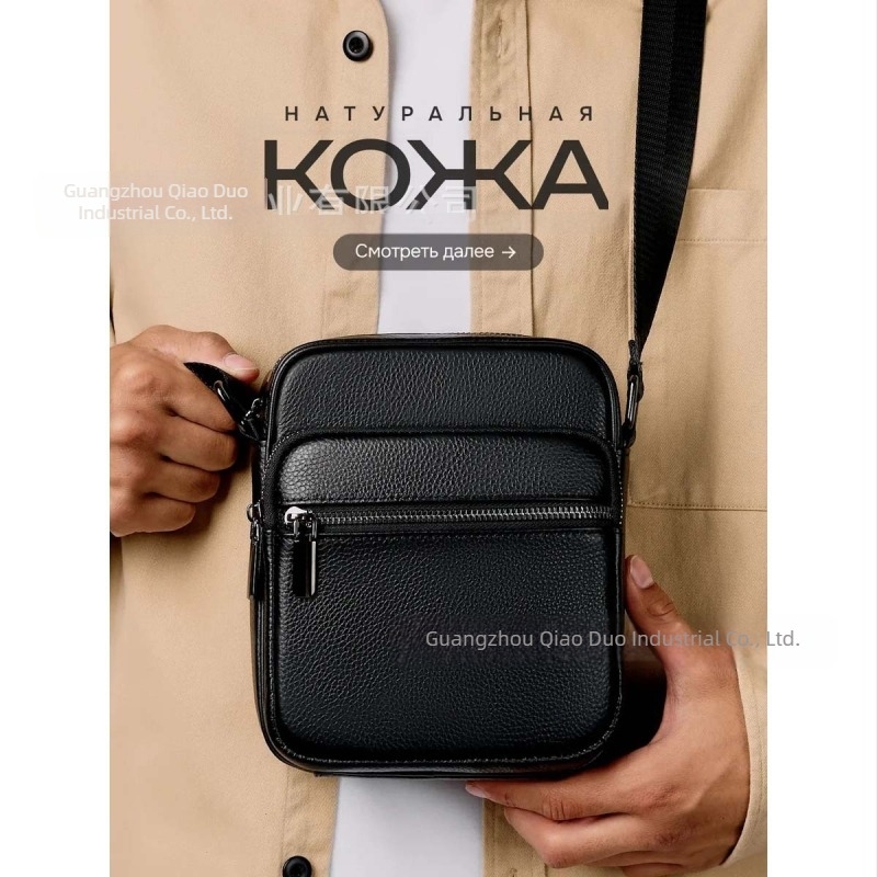 2025 Férfi crossbody táska üzleti-szabadidős stílusban, PU bőr, könnyű, kompakt, telefon zseb