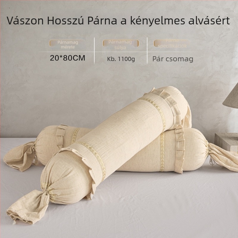 Hosszú testpárna oldalt alváshoz, deréktámasz, terhes nőknek, pamut huzat