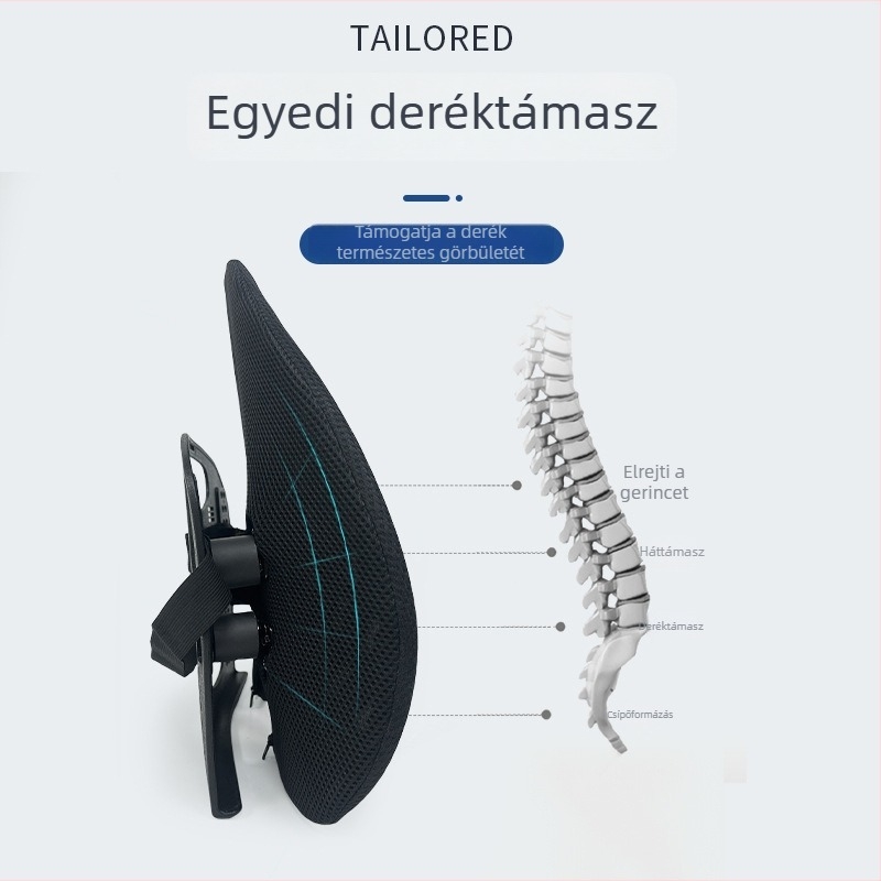 Pneumatikus deréktámasz irodába és az autóba, ergonómikus derékpárna, légáteresztő és kényelmes hosszú üléshez