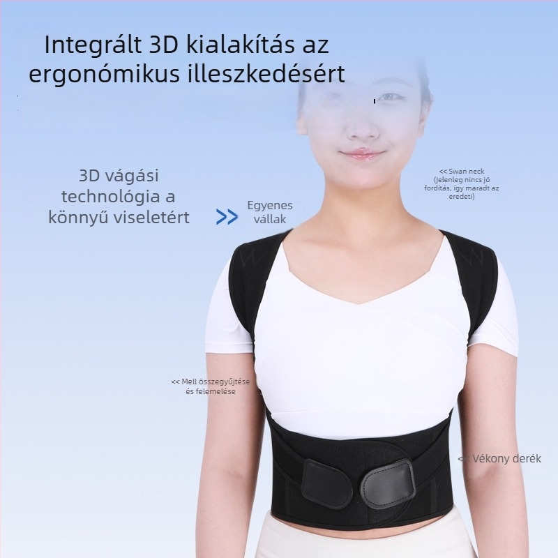 Testtartás-korrekciós öv váll-támasz, férfiaknak, nőknek, felnőtteknek és gyerekeknek