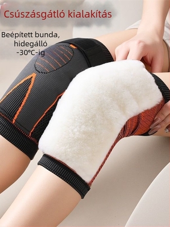 Melegített gyapjú térdvédők fleece-béléssel – sportos melegen tartó térdvédők