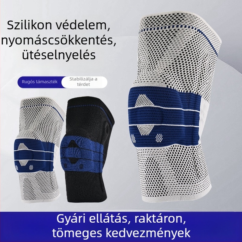 Sport térdvédők nylon kötött anyagból, négyirányú elasztikussággal, csúszásmentes és melegek, kültéri kerékpározáshoz és hegymászáshoz