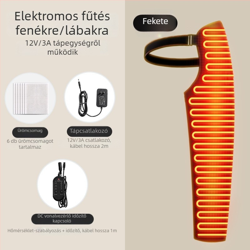 Fűtött térdvédő szénszálas infravörös fűtéssel, teljes láb masszázs és fizioterápia