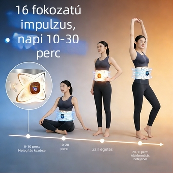 Új EMS mikroárammal működő deréköv hasi edzéshez és méh melegítéséhez, fűtő deréköv, pulzáló masszírozó, testformáló készülék