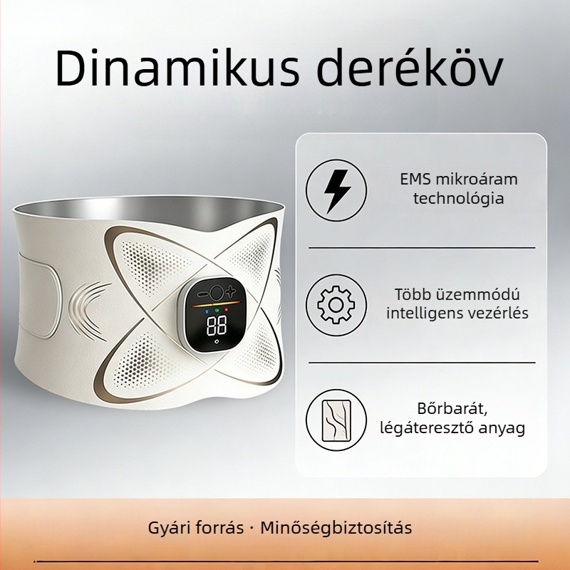 Új EMS mikroárammal működő deréköv hasi edzéshez és méh melegítéséhez, fűtő deréköv, pulzáló masszírozó, testformáló készülék