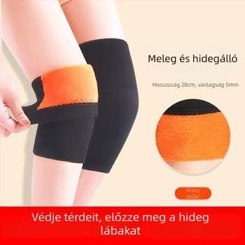 Új arany bársony térdvédők a téli melegítéshez, fleeces béléssel, felnőttek és idősek számára, futáshoz és sporthoz