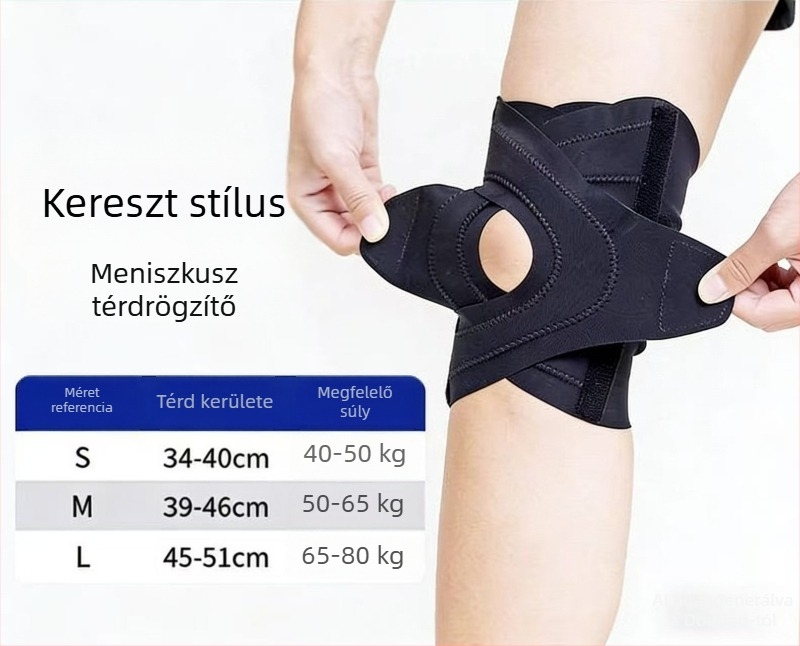 Vékony keresztezett kompressziós térdvédő a meniszkusz támogatására futáshoz, patelláris öv