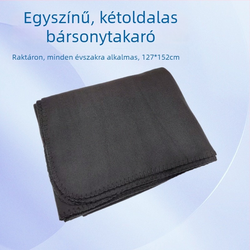 Egyszínű, kétoldalas bársonyos pléd poliészterből, kis méretű, puha minden évszakban, légkondicionált helyiségekhez