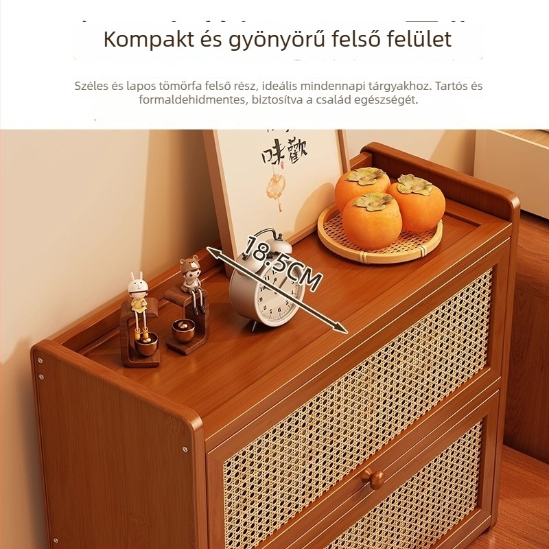 Háromszintes asztali tároló – porvédett irodai rendező otthonra, teáskészlet és csészék tartóval