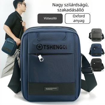 Férfi Oxford szövetes crossbody táska, strapabíró, városi egyszerű stílusú, mindennapi és üzleti használatra, telefonzseb