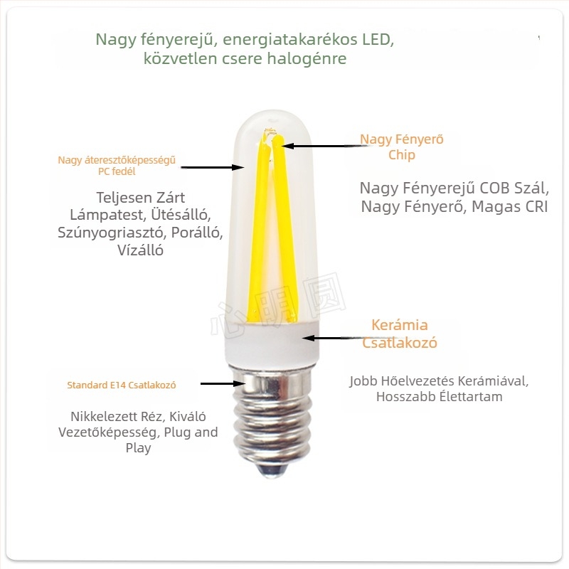 LED filamentszálas izzó 4W, G9 és E14 foglalat, dimmable, 220V, lakásban használható csillárhoz és asztali lámpához