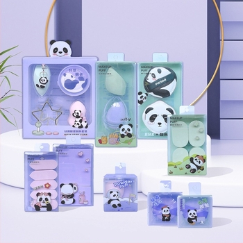Panda porpúder készlet, sminktojás formájú szivacs, marshmallow puha nedves és száraz felvitelhez, smink fixálásához