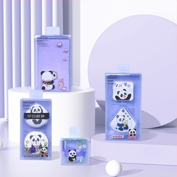 Panda porpúder készlet, sminktojás formájú szivacs, marshmallow puha nedves és száraz felvitelhez, smink fixálásához